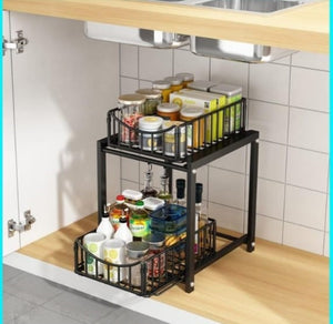 Under-Sink 2-Tier Sliding Organizer