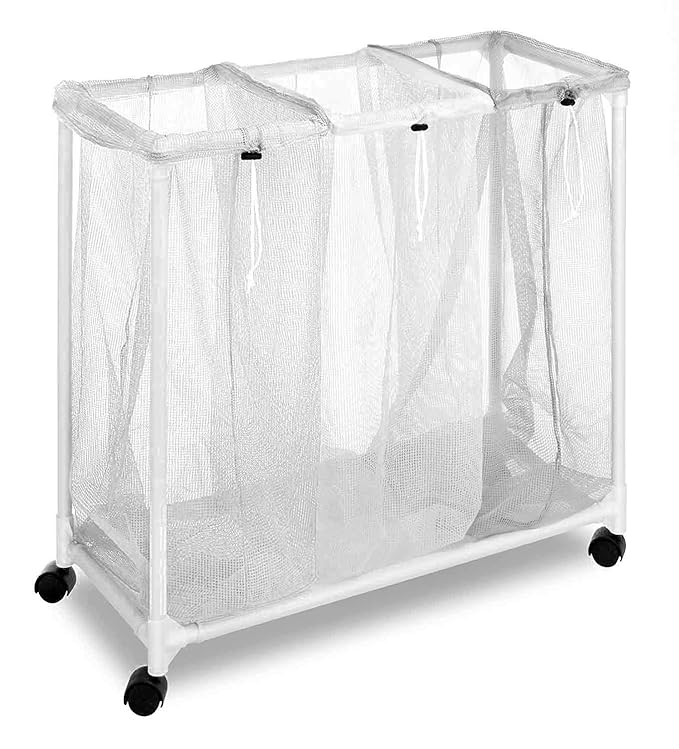 Laundry Basket with Clothing Sorter – 2-Section Clothes Hamper & Organizer
