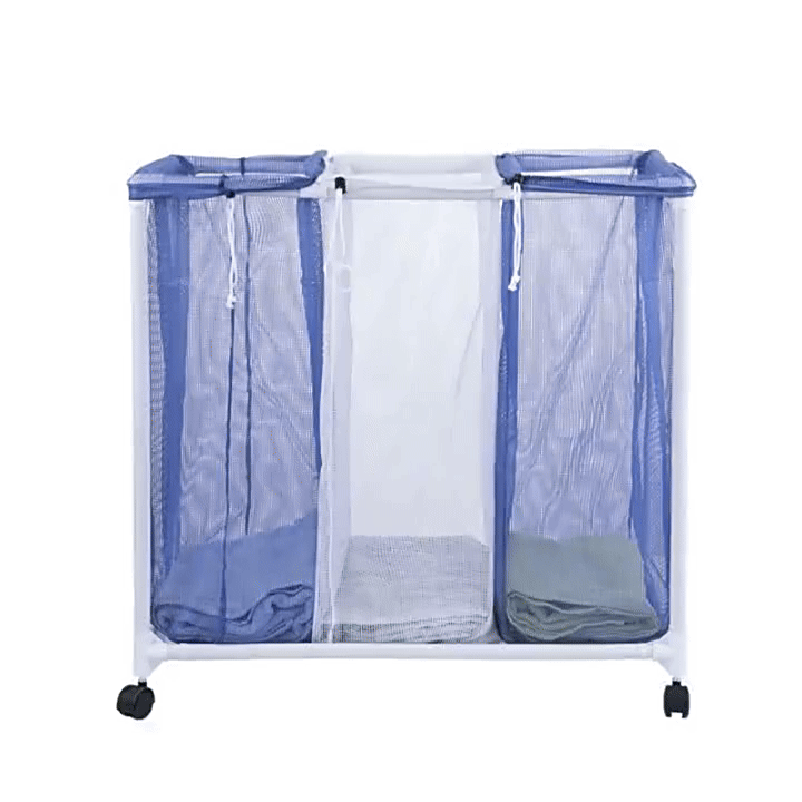 Laundry Basket with Clothing Sorter – 2-Section Clothes Hamper & Organizer